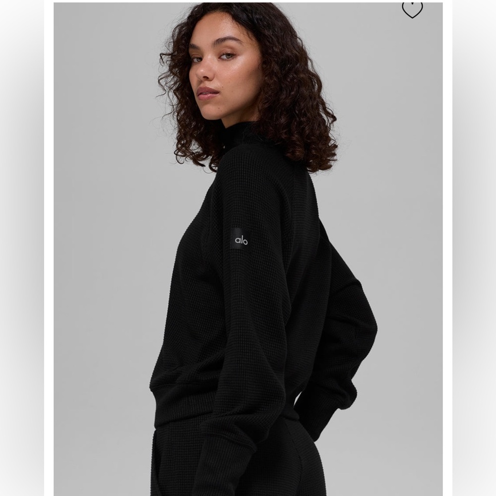 Alo Waffle Weekend Escape Mock Neck Long Sleeve